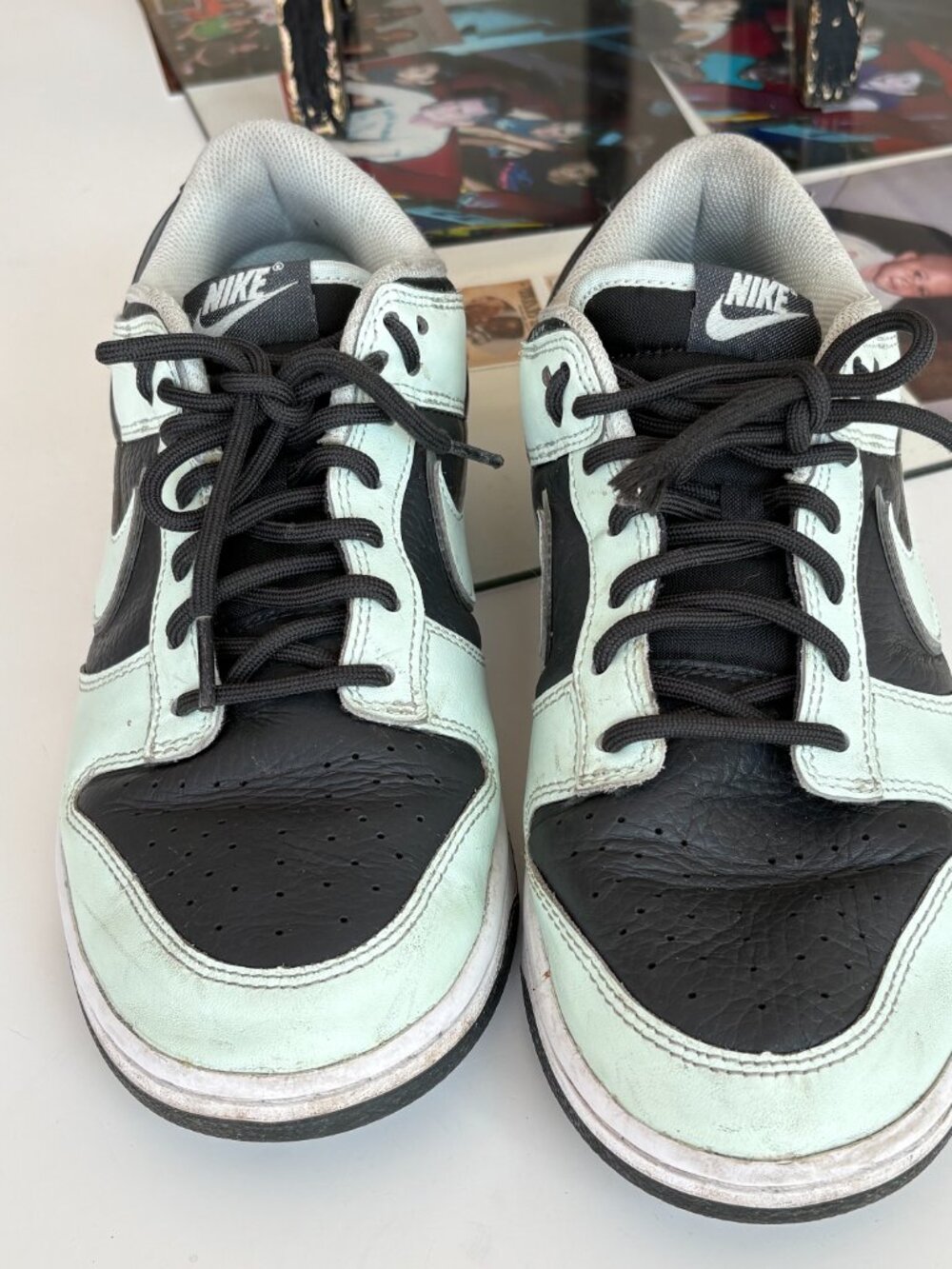 Nike Dunk Low Retro Black/Mint Green Sneakers Men's Size 9 - Picture 4 of 7